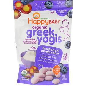 Happy Family Organics, Organic, Greek Yogis, Blueberry Purple Carrot, 1 oz (28 g)