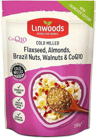 Linwoods Cold Milled Flaxseed, Almonds, Brazil Nuts, Walnuts & CoQ10 - 200gm