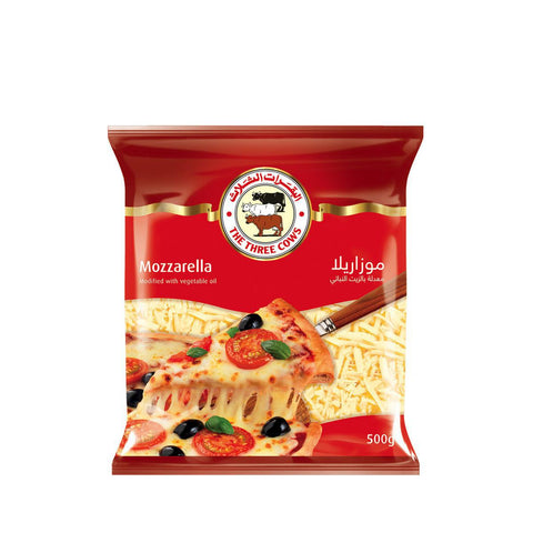 Three Cow Mozzarella shredded Cheese 500gm - MarkeetEx