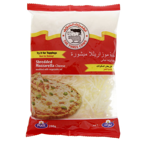 Cheese Shredded Mozzarella Three Cows 200GM - MarkeetEx