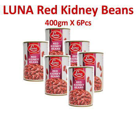 Red Kidney Beans Luna 400gm X 6Pcs- فاصوليا حمراء لونا