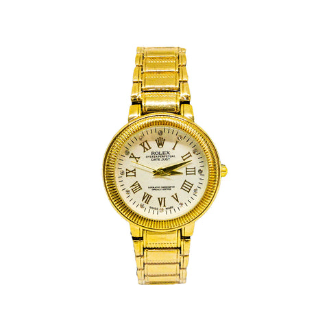 Women’s Rolex Oyster Perpetual Gold Watch White Dial- Replica