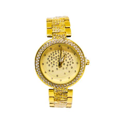 Luxury Gold Diamond Studded Watch - Replica