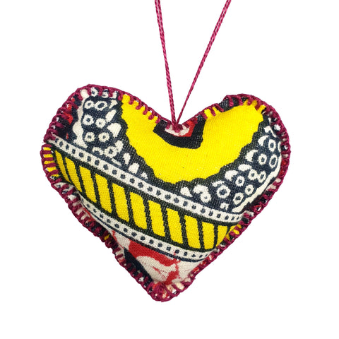 Yellow & Red Stuffed heart 7 cm - MarkeetEx