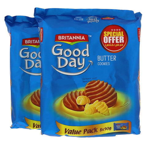 Britannia Good Day Butter Cookies 81gm X 8 Pcs - 2 Pack - MarkeetEx