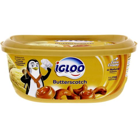 Ice-Cream Butter Scotch IGLOO 1Ltr