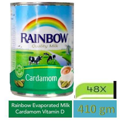 Rainbow Fresh Evaporated Milk - Cardamom 410gm/385ml x 48Pcs