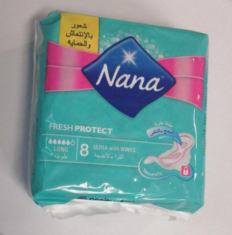 Nana Fresh Protect Long - Ultra with Wings - 8 Pads - MarkeetEx