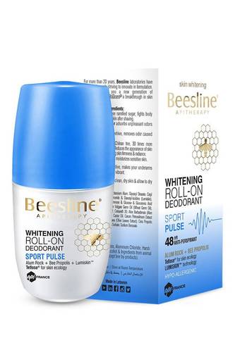Beesline Whitening Roll-On Deodorant Sport Pulse 50ml بيزلَين رول أون مزيل الرائحة لتفتيح البشرة - سبورت بلس