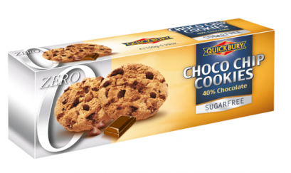 Quickbury Choco Chip Cookies 40% Chocolate Sugar free 150gm - MarkeetEx