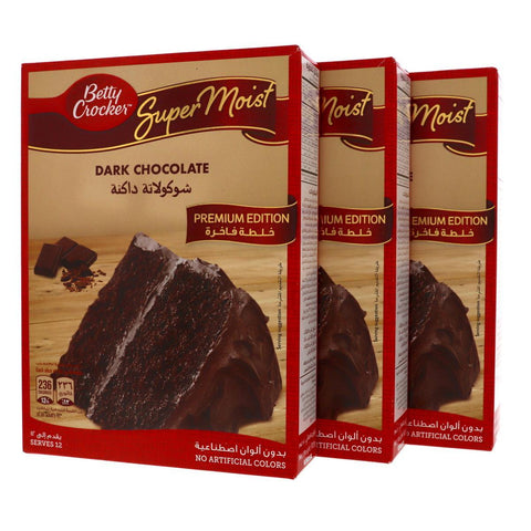 Betty Crocker - Super Moist - Dark Chocolate - 510gm X 3Pcs Pack - MarkeetEx