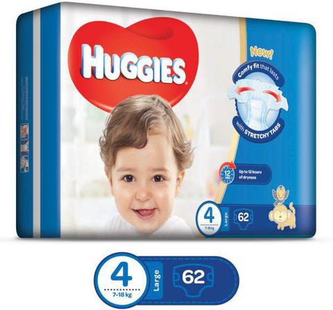 HUGGIES Superflex Diapers, Size 4, Jumbo Pack, 7-18 kg, 62 Count-36-A
