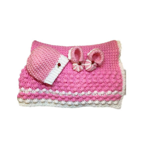 New born Baby hand Knitted Toddler Soft Kit with blanket - MarkeetEx