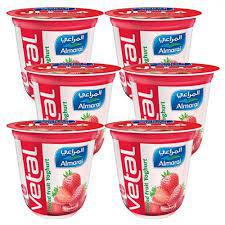 Almarai Vetal - Low Fat Sweetened Layared Fruit Yoghurt, Strawberry - 140gm X 6 Pcs Pack - MarkeetEx