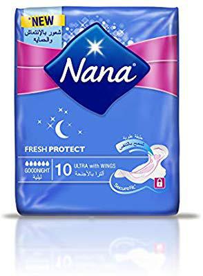 Nana Fresh Protect Good Night - Ultra with Wings - 10 Pads - MarkeetEx