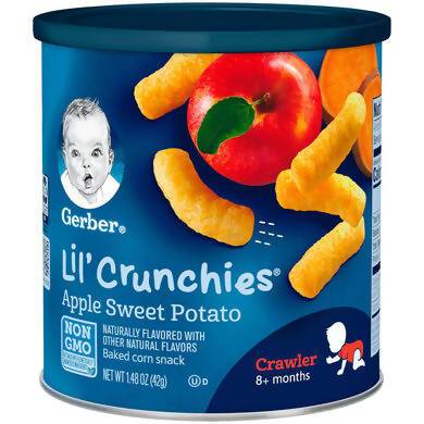 Gerber, Lil' Crunchies, 8 + Months, Apple, Sweet Potato, 1.48 oz (42 g)