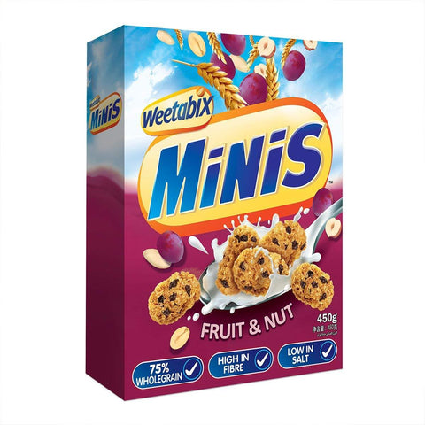 Cereal Minis fruit & nut weetabix 450GM - رقائق الحبوب فواكة و المكسرات ويتابكس - MarkeetEx