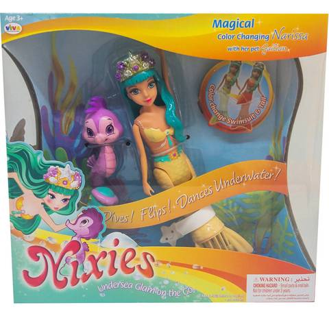 LIL FISHY'S Nixies Magical Color Changing Bella With Pet 3+Age