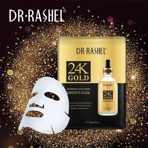 Dr.Rasheel - 24k Gold Radiance & Anti-Aging Essence Mask (25gm/0.88 x5pcs) - MarkeetEx