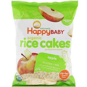 Happy Family Organics, Organic Rice Cakes, Puffed Rice Snack, Apple, 1.4 oz (40 g)