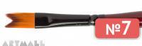 Brush "Dovetail", flat, synthetic 07 dark-red figured handle