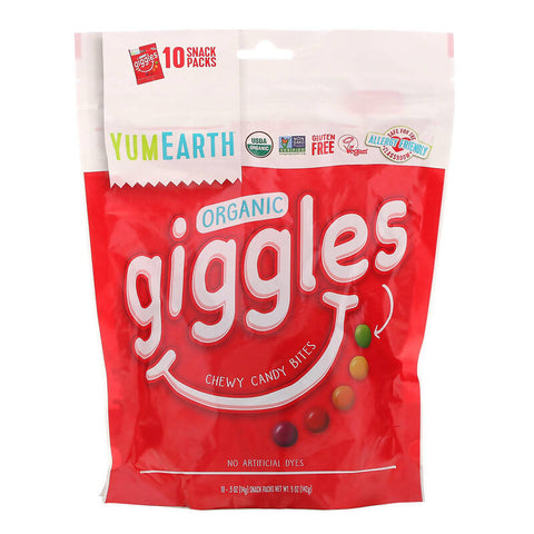 YumEarth, Organic Giggles, 10 Snack Packs, .5 oz (14 g) Each