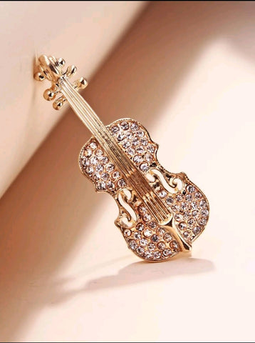 Rhinestone Violin Brooch (N.6) - MarkeetEx