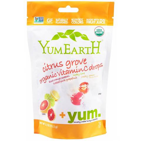 YumEarth, Organic Vitamin C Drops, Citrus Grove