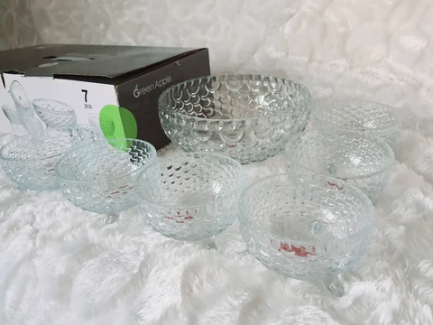 Green Apple Deli Glassware 7pcs Set-set of glass bowel