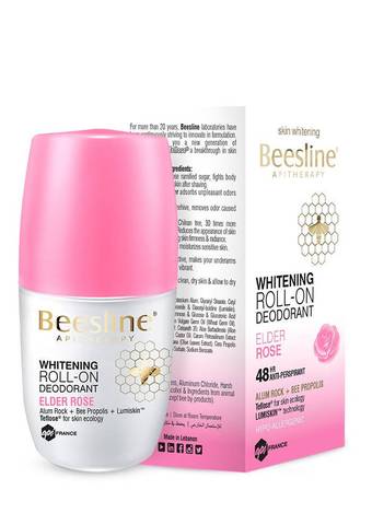 Beesline Whitening Roll-On Deodorant Elder Rose 50ml بيزلَين رول أون مزيل الرائحة لتفتيح البشرة - عطر الورد