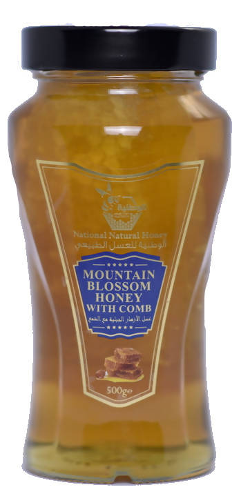 MOUNTAIN BLOSSOM HONEY WITH COMB 500 gr - MarkeetEx