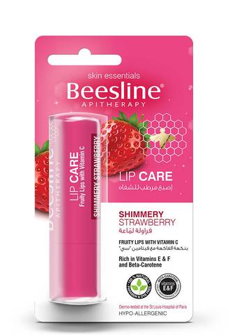 Beesline Lip Care - Shimmery Strawberry - 4 g بيزلَين أصبع مرطب للشفاه *فراولة لماعة