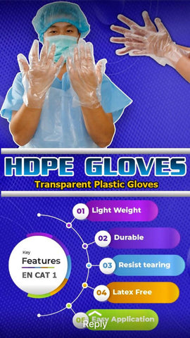 HDPE disposable hand gloves – 100 piece in a pack (L) - MarkeetEx