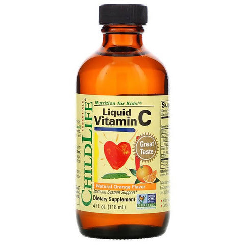 ChildLife, Essentials, Liquid Vitamin C, Natural Orange Flavor, 4 fl oz (118.5 mL) - MarkeetEx