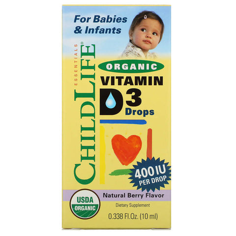 Organic Vitamin D3 Drops, Natural Berry Flavor, (10 ml) فتامين د للاطفال بنكهة التوت - MarkeetEx