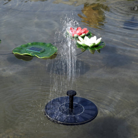 An Original 100 % Solar Powered Fountain Pump Floating