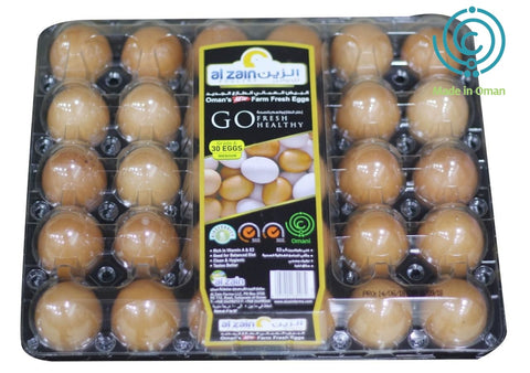 Al Zain Oman Egg Brown 30pcs tray - بيض بني الزين - MarkeetEx