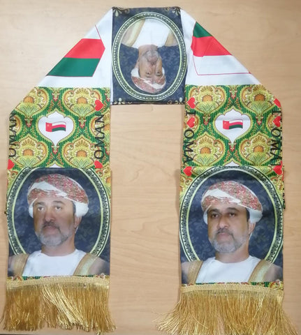 Oman National Day Scarf with His Majesty Picture - MarkeetEx