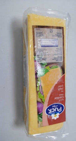 Puck Natural Cheddar Cheese Appx 2.5 kg Block - MarkeetEx