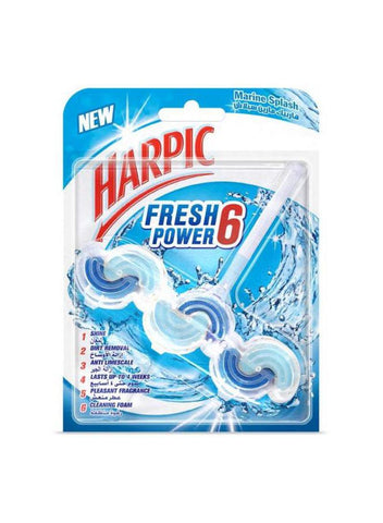 Harpic Fresh Power 6 Toilet Cleaner - Marine Splash, Twin Pack of 39g