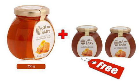SARY 100% Natural Bee Honey 500gm + (2X125gm) Free