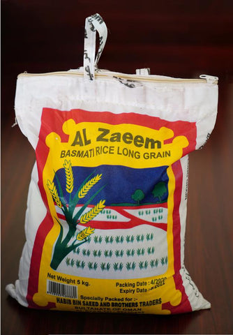 Al Zaeem Basmati Rice Long Grain 5kg Bag - MarkeetEx
