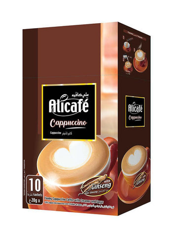 Alicafe Cappuccino with Ginseng 10 Sachets X 20 gm Pack - MarkeetEx