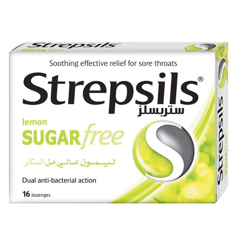 Strepsils Lemon Sugar Free 16 Lozenges Pack - MarkeetEx