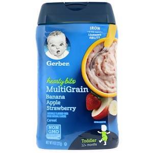 Gerber, Hearty Bits, MultiGrain Cereal, Toddler, 12+ Months, Banana, Apple, Strawberry, 8 oz (227 g)