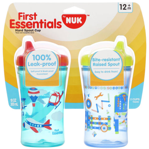 NUK, First Essentials, Hard Spout Cup, 12+ Months, 2 Cups, 10 oz (300 ml) Each - MarkeetEx