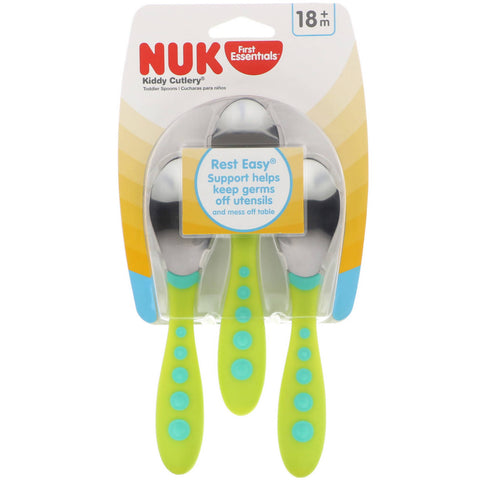 NUK, First Essentials, Kiddy Cutlery Toddler Spoons, 18+ Months, 3 Pack - MarkeetEx