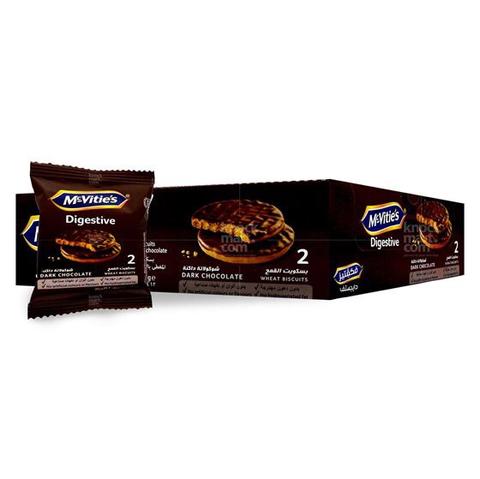 Biscuit Dark Chocolate Mcvities Digestive Box 24 Pcs - بسكويت القمح دايجزتف شوكلاتة داكنة