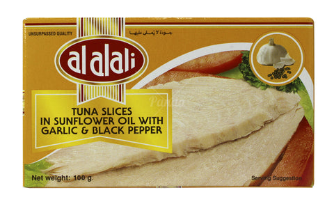 AlAlAli Tuna Slices In Sunflower Oil, with Garlic & Black Pepper , 100g - MarkeetEx