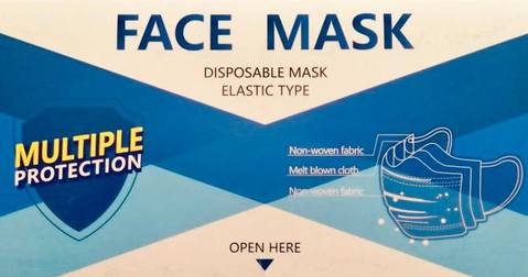 Face Mask - 3ply Non-Woven Disposable 50 pcs - CE approved